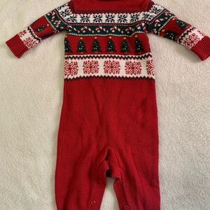Festive Red Knit Baby One Piece(Very Well Preserved)